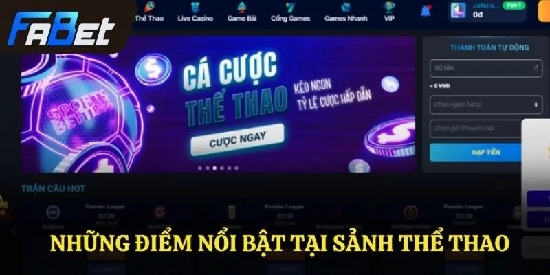 Những điểm nổi bật tại sảnh thể thao